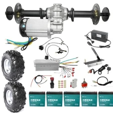 32" Golf Cart Rear Differential Axle Kit 60V 2500W Motor Wheels Go Kart Tractors
