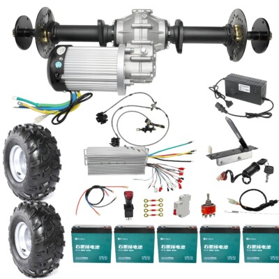 32'' Golf Cart Rear Differential Axle Kit 60V 2500W Motor Kit Riding Lawn Mowers