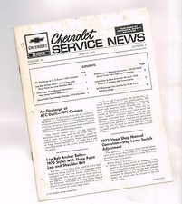 1972 CHEVROLET SERVICE NEWS: Radiator Use Codes,PickUp,Convertible Top Linkage,