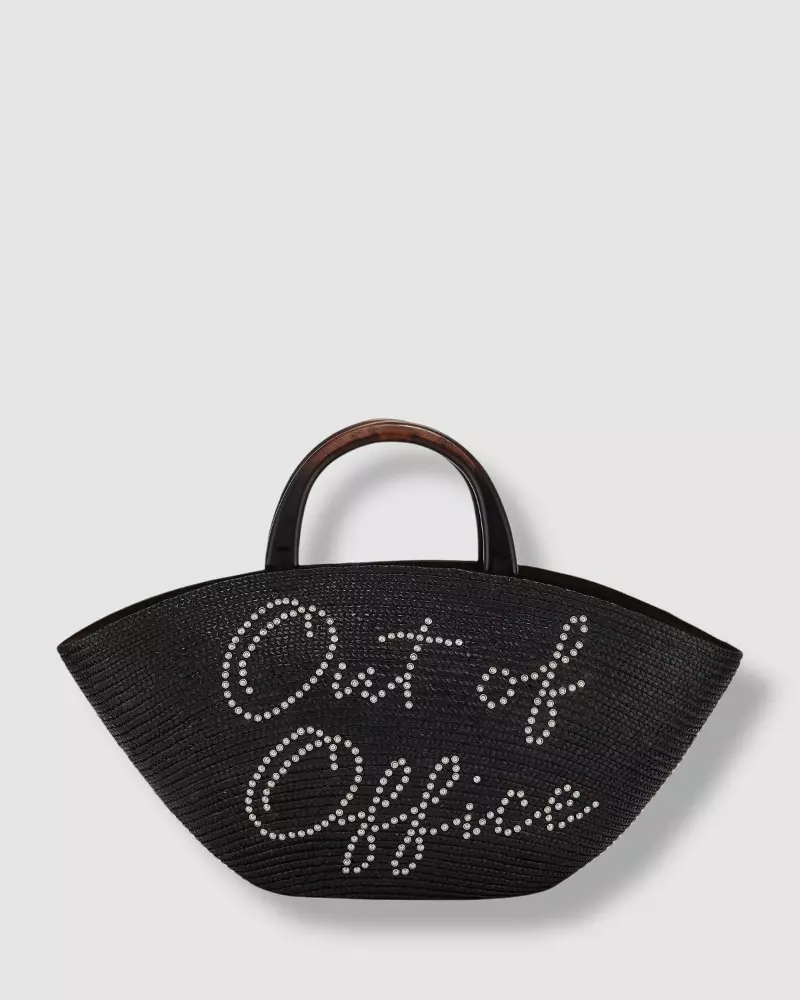 575 Eugenia Kim Women s Black Woven Straw Out Of Office Carlotta Tote Bag