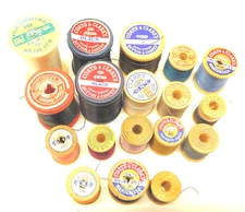 Sewing Thread Lot of 18 Spools Assorted Wood Vintage 