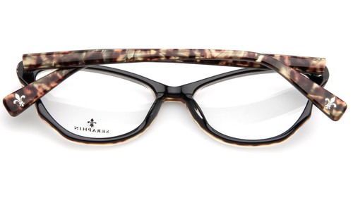 Nuovi occhiali da vista SERAPHIN CROCUS SUN / 8790 nero leopardato 54-15-140 mm B38 mm Giappone - Foto 8 di 10