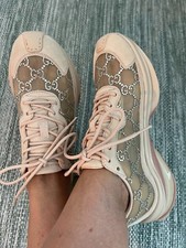 NIB GUCCI Run GG Crystal Embellished Mesh Blu...