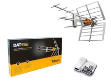 Kit Antena TDT LTE 4G (C21-60) 32dB + Alimentador