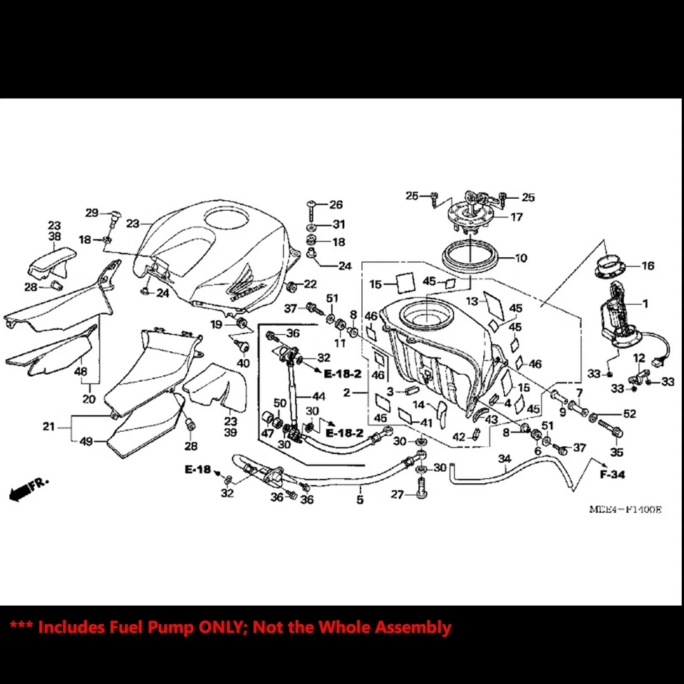 OE Replacement EFI Fuel Pump+Filter/Strainer for 04-07 CBR 1000RR/03-06 600RR — 第 2/4 张图片