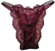 Victoria's Secret VS Shine Strap RHINESTONE Brazilian Panty Large Scalloped NEW