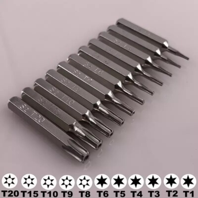 Torx T1 T2 T3 T4 T5 TR6 Security TR8 T9H T10H T15H T20H Screwdriver Bit Set Hex4