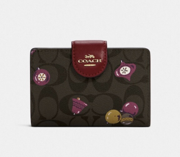 Coach Medium Corner Zip Wallet In Signature Canvas W