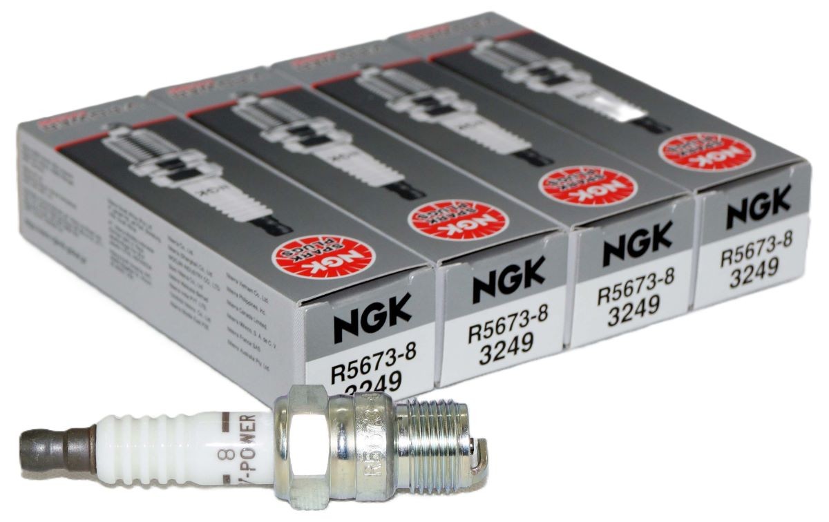 4 Pack Genuine NGK 3249 V-Power Spark Plug R5673-8 Inboard Marine MerCruiser