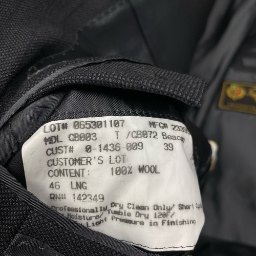 Hickey Freeman Loro Piana Black Wool Blazer Super 150s Mens 46L Pinstriped USA - Picture 8 of 13