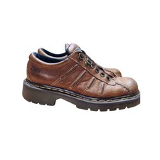Vintage 90s Womens Dr. Martens Chunky Brown Leather Oxford Shoes 6 Grunge Indie