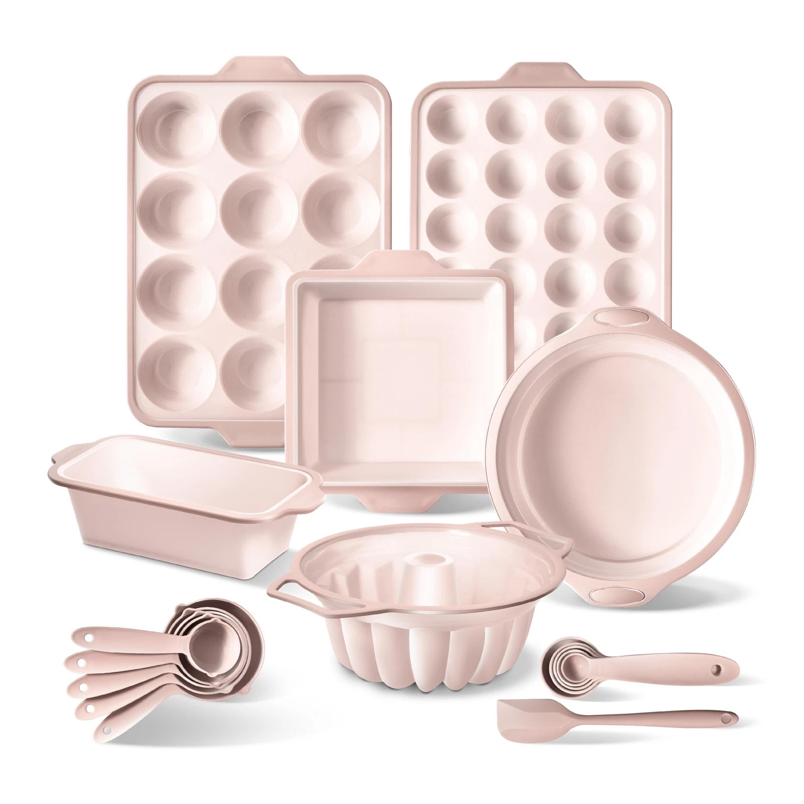 COOK COLOR 17 Pc Silicone Baking Pan Set - Non-Stick Easy Clean Silicone Muffin
