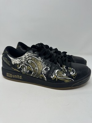 NEW Vintage Ecko Unltd Sneakers - Illustrated Black with Gold Dragon - RARE!