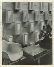1959 Press Photo Decorative Concrete Block Adorns Wall - lra59814