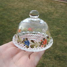Vnt Hand Painted Multi color Floral Glass But...