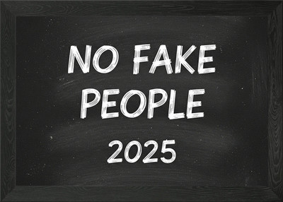 No Fake People 2025 Gerahmtes Wandbild Poster Leinwanddruck Bild