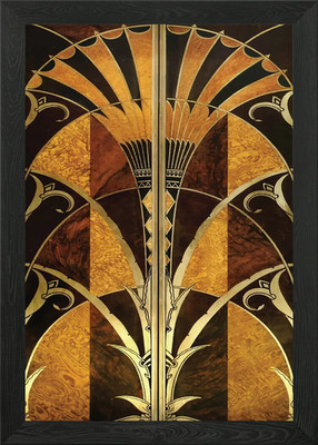 Art Deco Aufzugstüren gerahmtes Wandbild Poster Leinwanddruck Bild