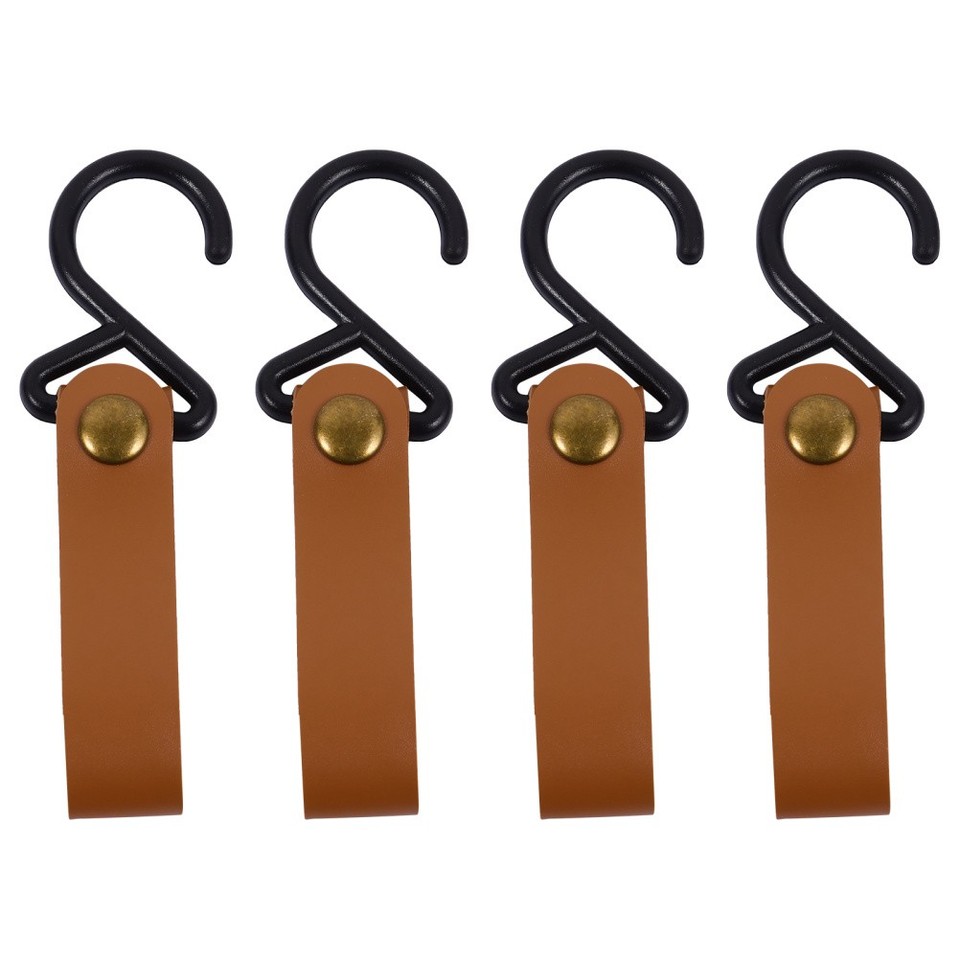 4pcs Outdoor Camping Rack PU Hook Hiking Portable Wind Rope Pot Hanging ...