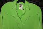 Rod's Western Palace lime green shirt features rhinestones size Large NWT — photo 2