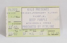 1985 DEEP PURPLE McNichols Arena Denver, KILO Radio Concert Ticket Dominos Pizza