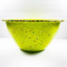 Zak Designs GREEN Confetti Melamine Bowl 9” Diameter Bright Lime