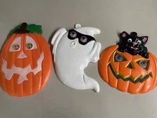 Vintage 1997-99 Paper Magic Group Glow In The Dark Ghost, Cat In A pumpkin 3 Pcs