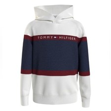 NWT Tommy Hilfiger Big Boys Colorblock Hooded Sweater Classic Preppy Casual