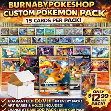 Pokémon Mystery Pack 15 Cards – Guaranteed EX/V Hit – Full Art & God Pack Chance
