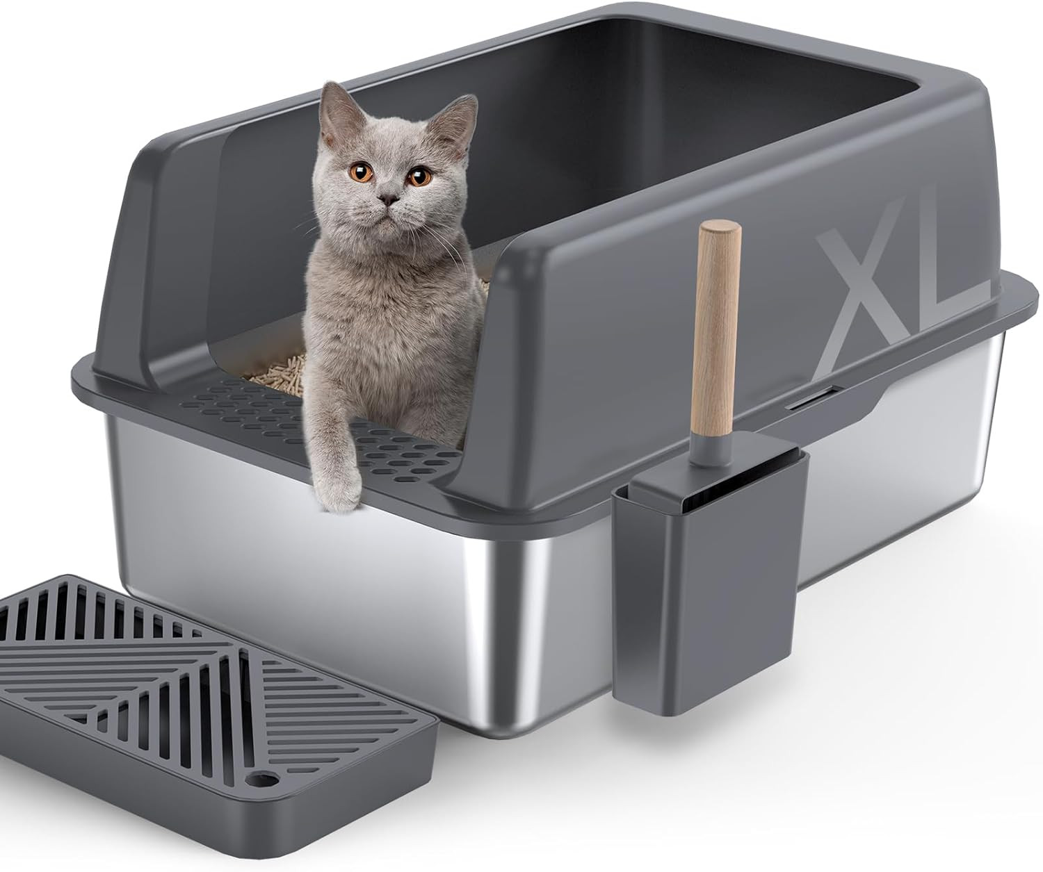 Lettiera Inox Grigio Scuro con Pedale: Fine del Disordine in Casa