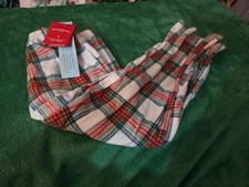 Kids' Holiday Plaid Fleece Pajama Pants size 6 White/Red Wondershop Xmas Holiday