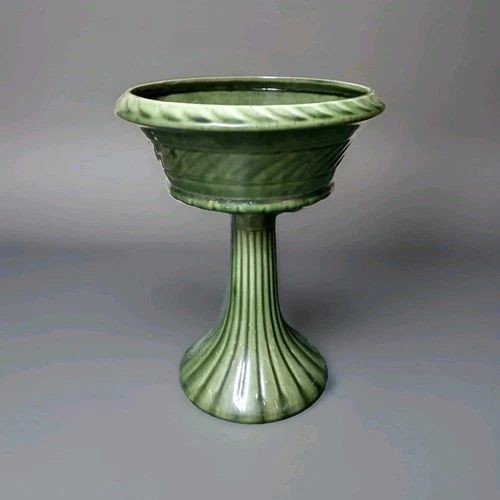Vintage Haeger Pottery Pedestal Planter Green USA 11" Tall