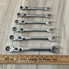 Vintage Craftsman Ratcheting Locking Flex Head Wrenches 19mm To 10mm Made In Usa