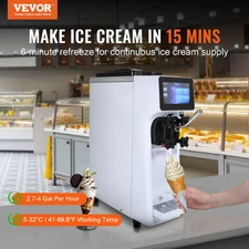 Commercial Ice Cream Machine, 10.6 QT/H Yield, for Restaurant Snack Bar 822