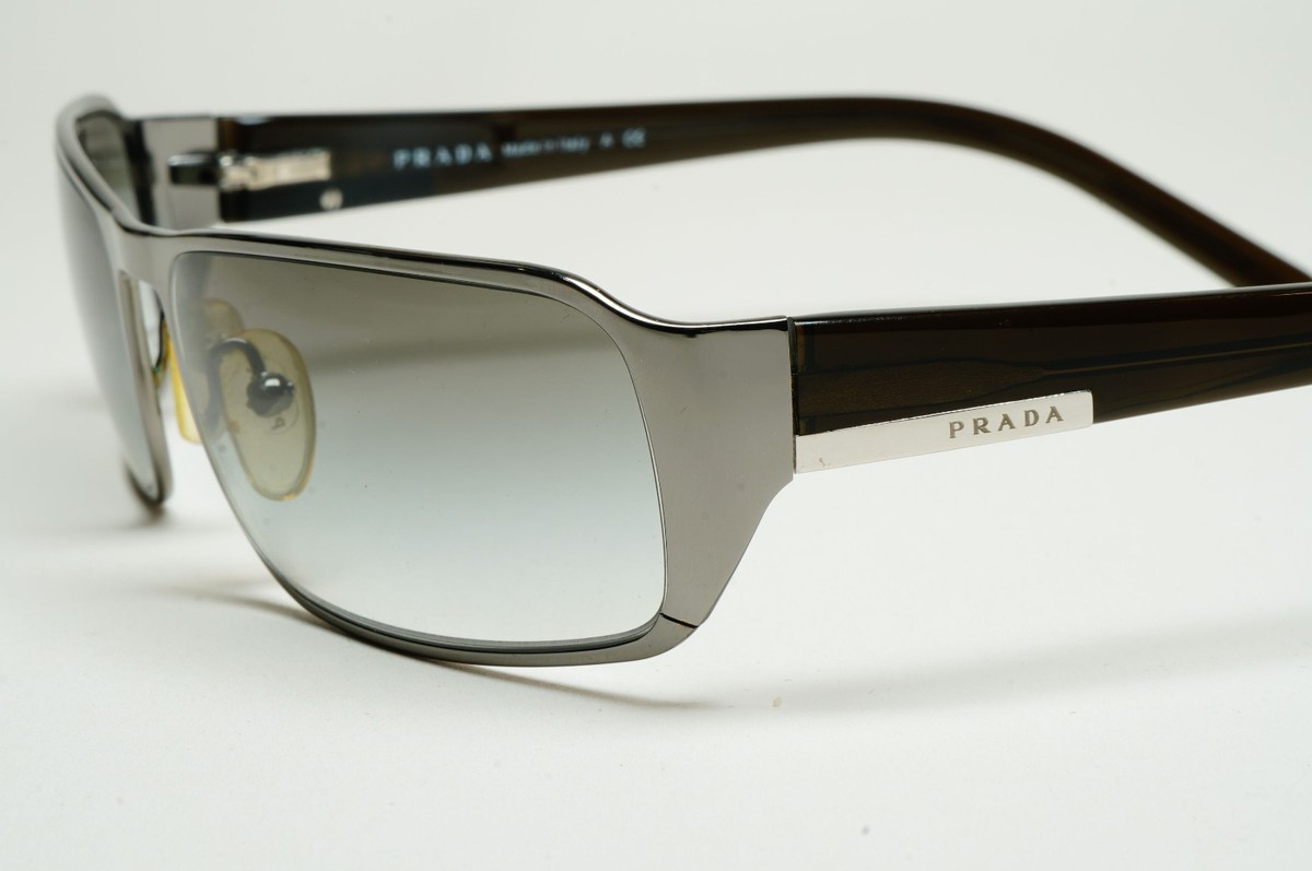 Prada Sunglasses 2006 Vintage Gunmetal Rectangle PR52FS SPR 52F