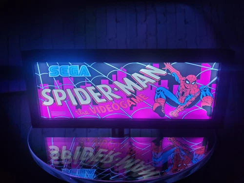 Spiderman Sega Arcade Marquee Backlit Sign Display - Picture 2 of 2