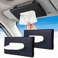 2Pack Car Tissue Holder, Sun Visor Napkin Box Black