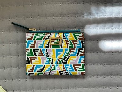 Fendi Vertigo Baguette Multicolor Leather Compact Wallet (EUC)