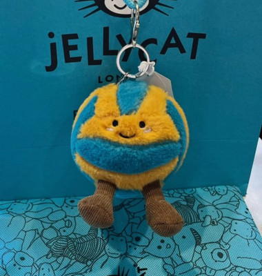 Jellycat Amuseables Volleyball Plush Bag Charm Keychain Sports Toy - NWT 2026