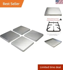 Compact Set of 4 Stainless Steel Look Burner Covers for Organized Stovetops