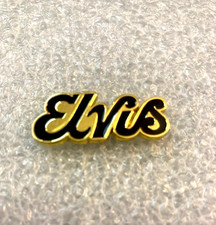 Elvis Presley Lapel Hat Tie Pin Vtg. "Elvis" 1985 Enamel/Metal 1"
