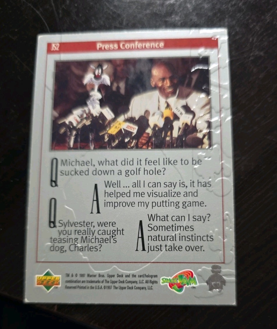 1996 Upper Deck Space Jam Jordan's Silver Screen Michael Jordan #JS2 view 4