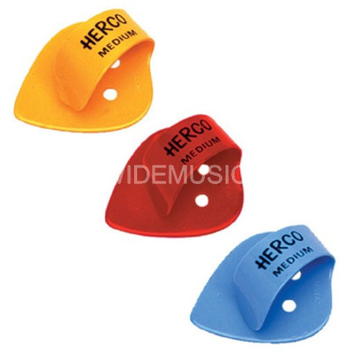 Jim Dunlop HE113P Herco schwere flache Daumenplektren - 3er-Pack Daumenpicks