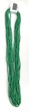 10 Strand Hank of 10/0 Opaque 3 Cut Seed Beads - Medium Dark Green
