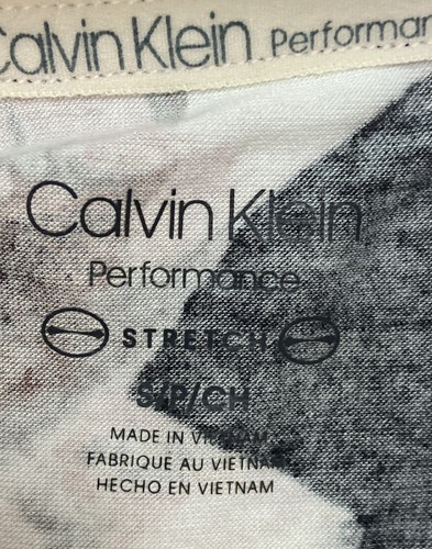 Calvin Klein Size S Small Black Floral Print Stretchy Blouse Top Shirt - Picture 9 of 10