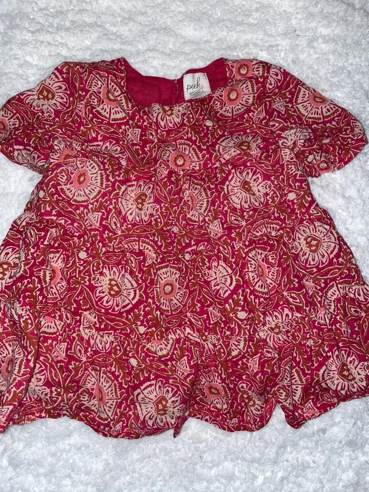 Peek Little Peanut niñas talla Vestido forrado diseño rosa 6/12 meses. Adorable Foto 2 de 4