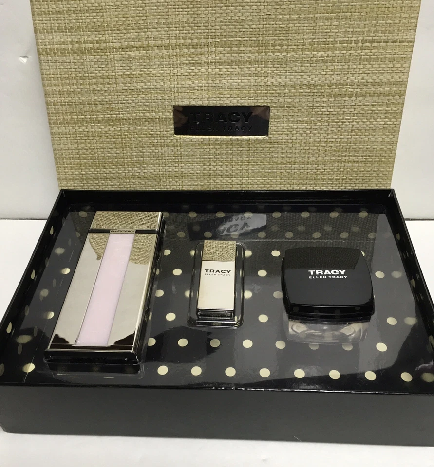 TRACY By ELLEN TRACY JUEGO DE 3 PIEZAS 2,5 EDP + 2 ML MONEDERO SPRAY + 1 OZ CREMA CORPORAL NUEVO EN CAJA Foto 2 de 4