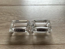 Vintage Weil Czechoslovakia Hand Faceted Crystal Open Salt Cellars
