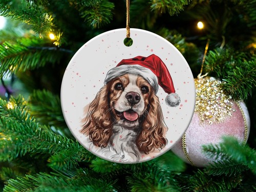 Cocer Spaniel Ceramic Christmas Ornament - Personalize Back With Pet's Name and - Picture 3 of 5