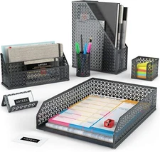 Arteza Desk Organizer | Dark Gray - 6 Piece Set
