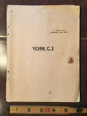 AVRO York C.1, Provisional Pilots Notes, Pilots Information Manual. 